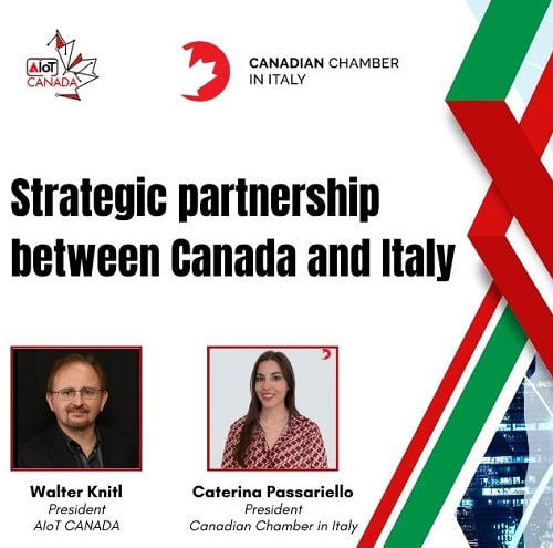 AI e tecnologie internet, la partnership strategica Canadian Chamber in Italy e AIOT Canada