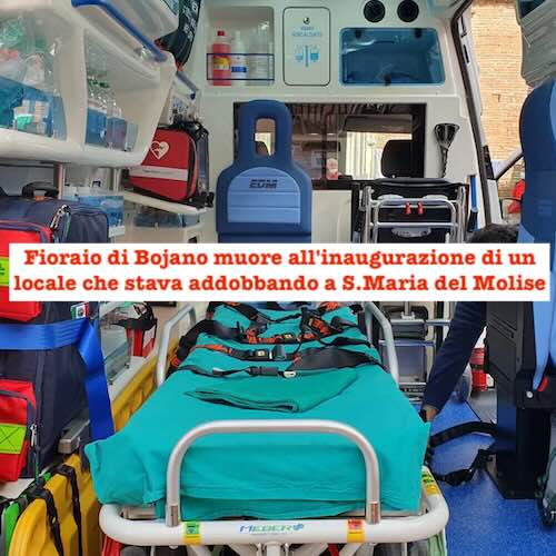 Fioraio di Bojano muore all'inaugurazione di un locale che stava addobbando a S.Maria del Molise