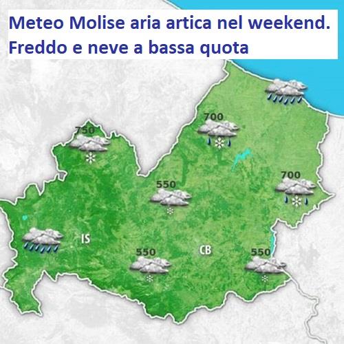 Meteo Molise aria artica nel weekend. Freddo e neve a bassa quota