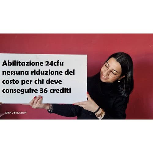 Abilitazione 24cfu nessuna riduzione del costo per chi deve conseguire 36 crediti