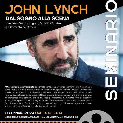 John Lynch a Trivento, workshop del liceo Scarano alla scoperta del teatro e del cinema