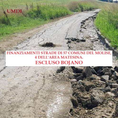 Finanziamenti strade 57 comuni del Molise, 4 dell’area matesina. Escluso Bojano