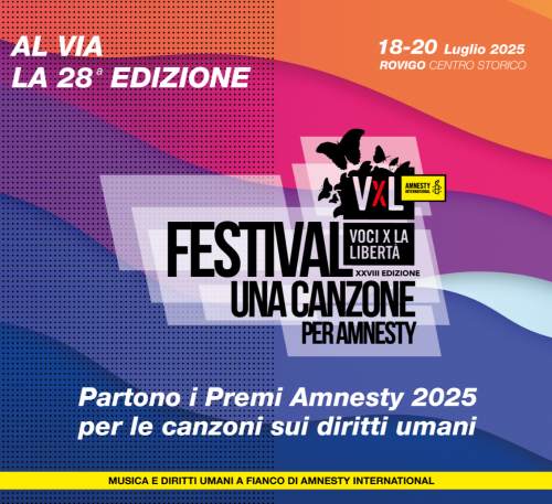 Premio Amnesty 2025 iscrizioni aperte. Celebra in musica i diritti umani