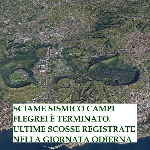 Sciame sismico Campi Flegrei è terminato. Ultime scosse registrate nella giornata odierna