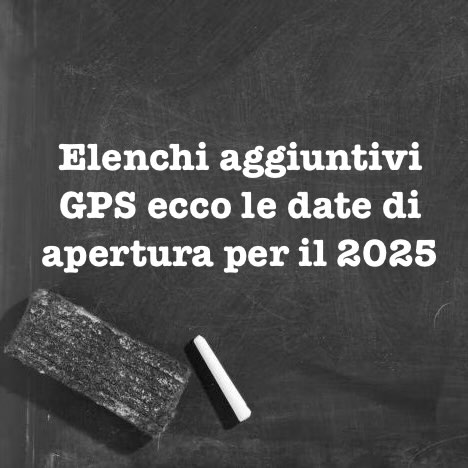 Elenchi aggiuntivi GPS ecco le date di apertura per il 2025